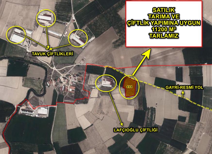 Plaza'dan Satılık Çiftlik Yapımına Tarıma Uygun Geniş Tarla